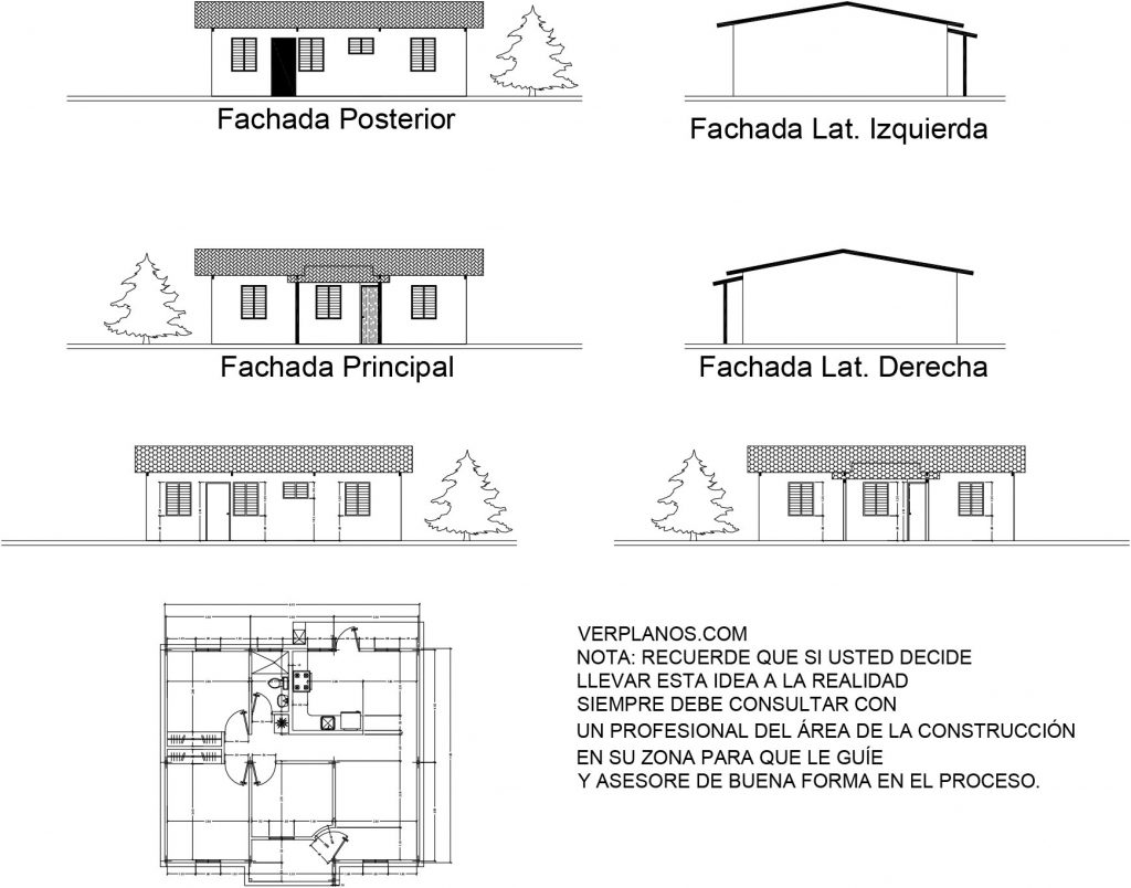 Simple Small Plans 9x8 Meter 3 Beds 1 Bath Free PDF Full Plan layout 2d plan