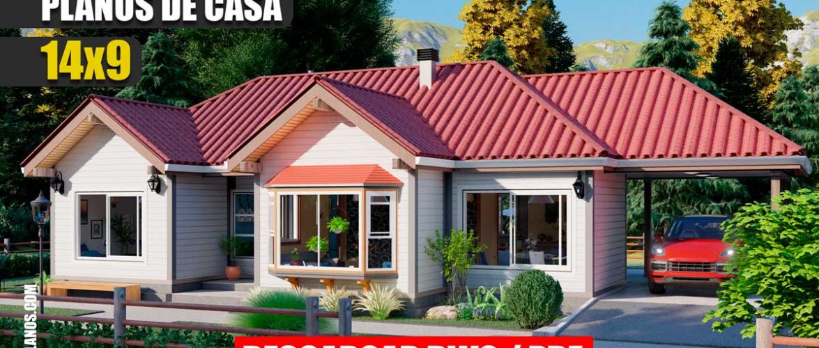 Small House Plans 14×9 Meter 2 Beds 1 Bath Free PDF Full Plan
