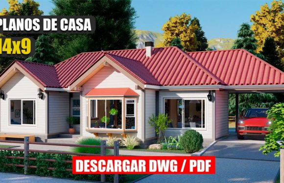 Small House Plans 14×9 Meter 2 Beds 1 Bath Free PDF Full Plan