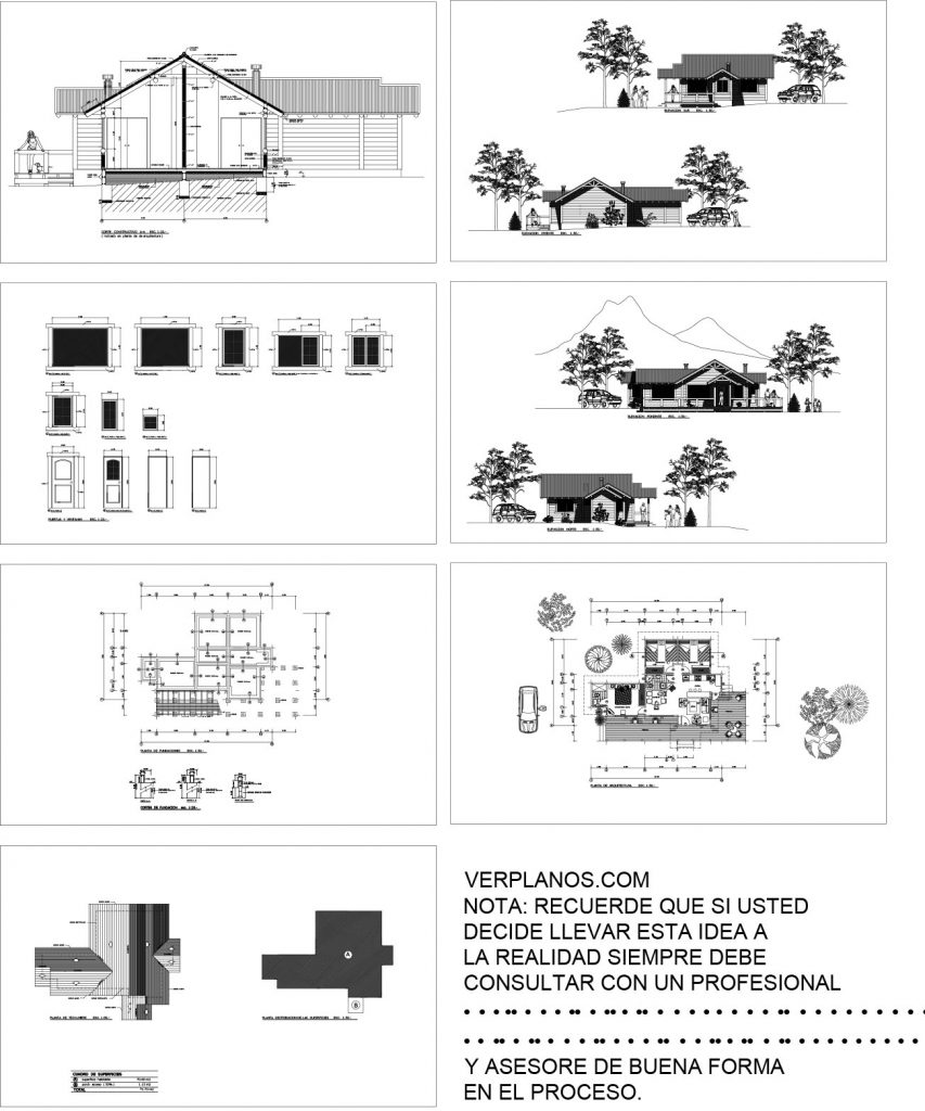 Small House Plans 8x13 Meter 3 Beds 2 Baths Free Full Plan layout 2d plan