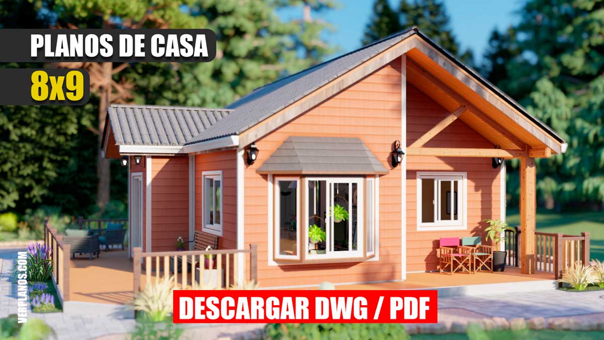 Small-House-Plans-8x9-Meter-2-Beds-1-Bath-Free-Full-Plan-cover