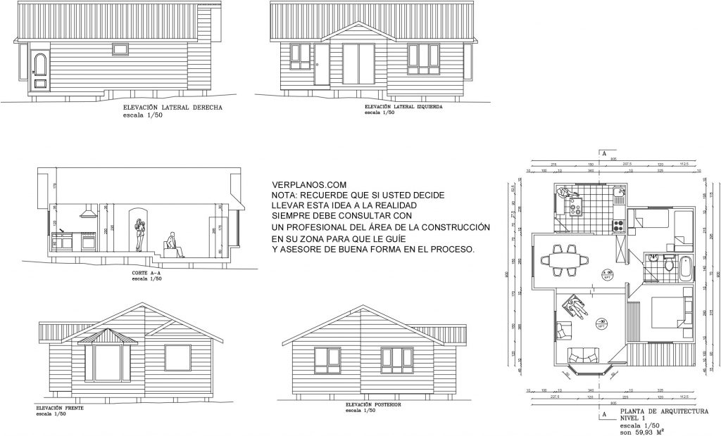 Small House Plans 8x9 Meter 2 Beds 1 Bath Free Full Plan layout 2d plan